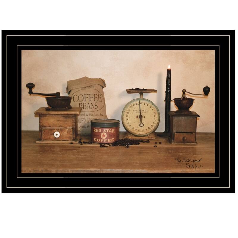 TrendyDecor4U Traditional "The Daily Grind" Framed Print Wall Art by Billy Jacobs