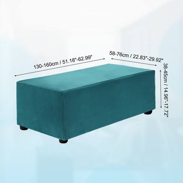 dimension image slide 6 of 52, Stretch Foot Stool Cover Rectangular Square Foot Stool Slipcover