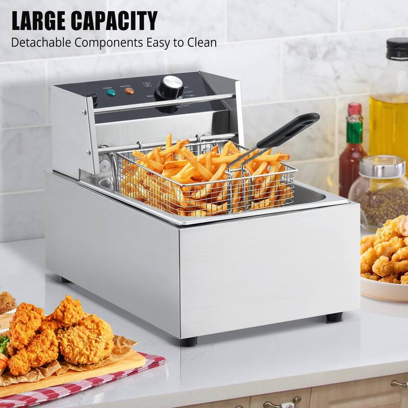 6L Commercial Deep Fryer, Temperature Control