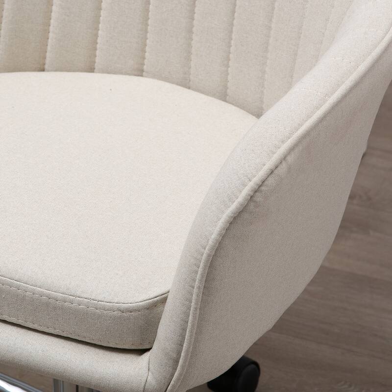 Mid-back Office Chair Fabric Home Office Chair with Rotating wheel amd Backrest, for Living Room, Bedroom