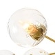 preview thumbnail 15 of 14, Glam 2-Tier Clear Ribbed Glass Bubble Sputnik Chandelier 35.4in