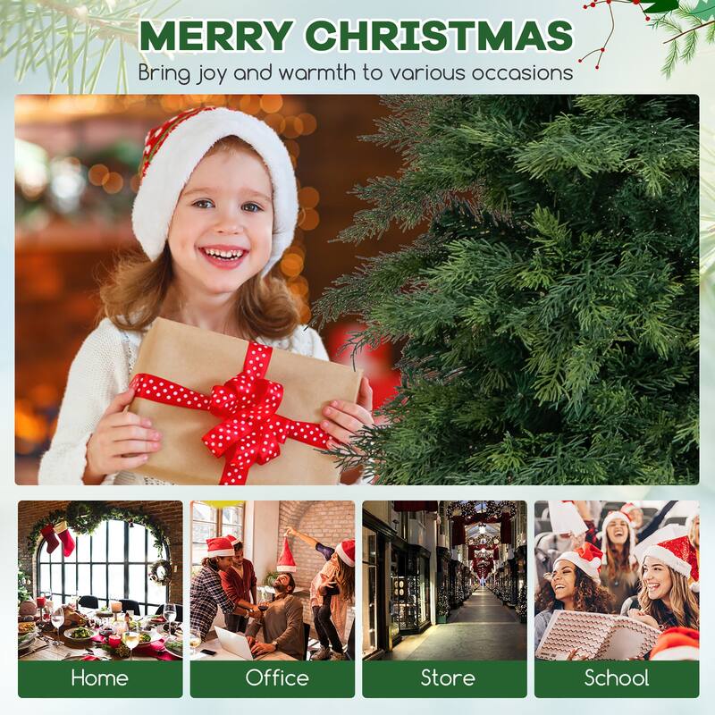 Gymax 7.5 FT Artificial Xmas Tree w/ 1019 PE PVC Branch Tips & Folding - See Details