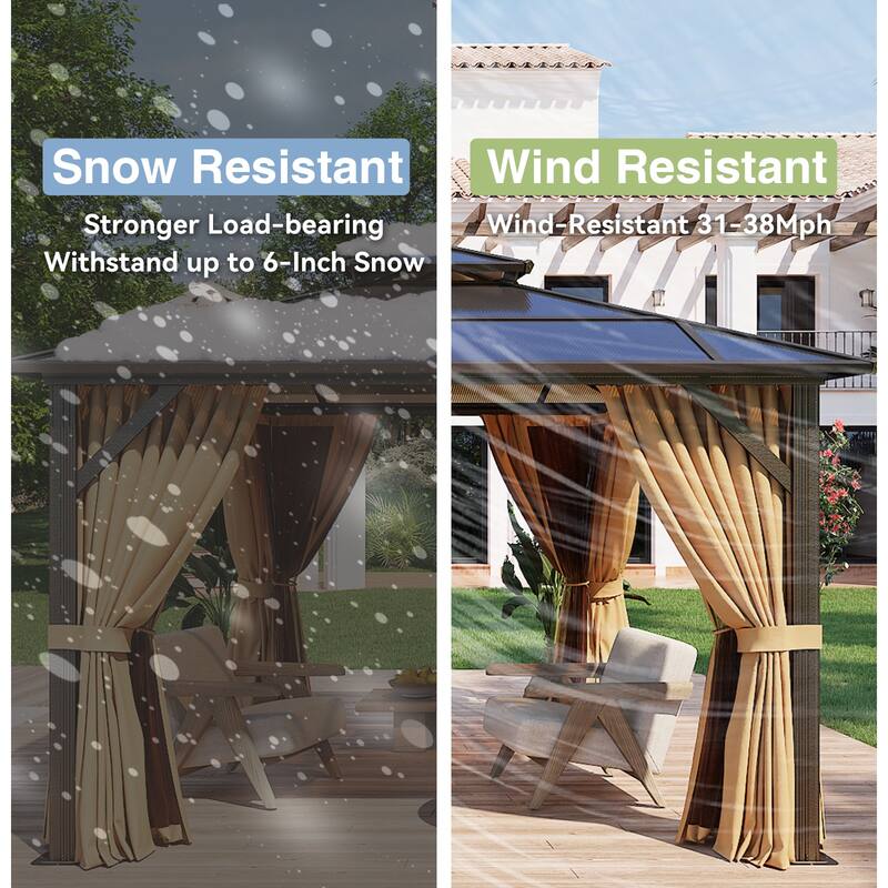 Outdoor Double Roof Hardtop Gazebo