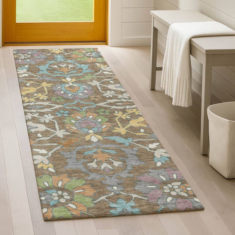 Machine Washable Indoor/ Outdoor Traditional Blanca Chantille Rug