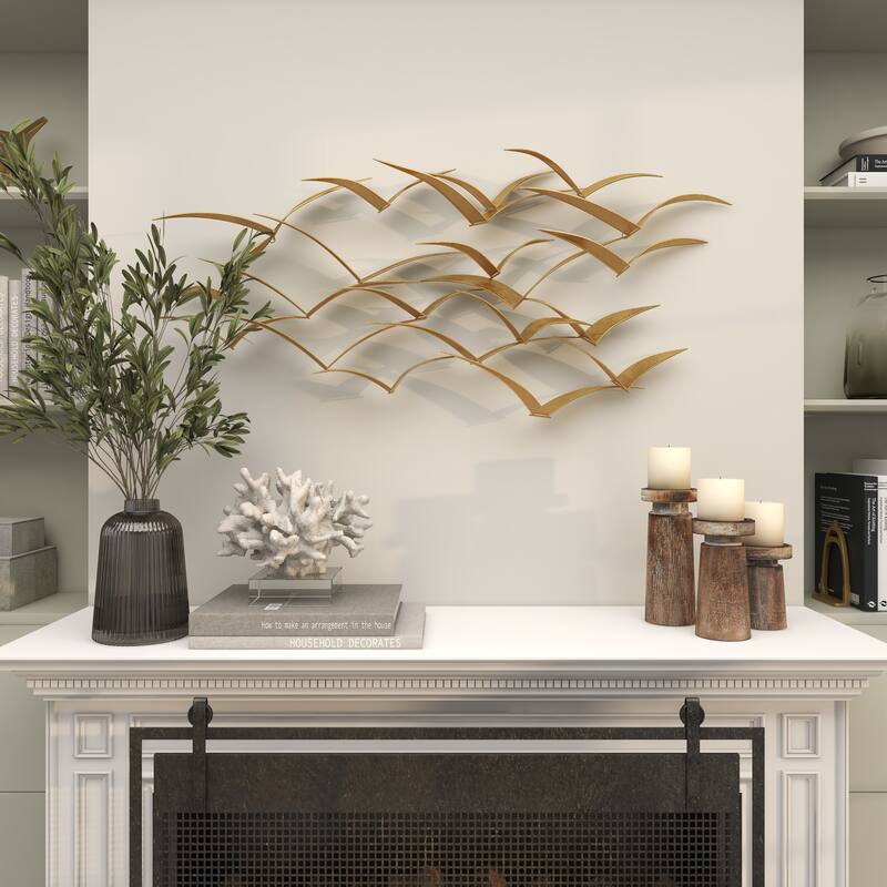 Metal Sleek Flying Imitative Bird Home Wall Decor