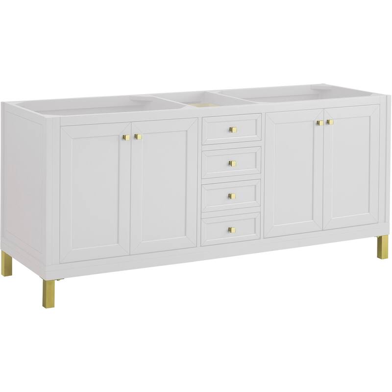 James Martin Vanities 503-V72 Chicago 72" Free Standing Double Basin - Glossy White