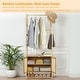 preview thumbnail 4 of 12, Bamboo Garment Rack with Clothes Rail Storage Organiser Freestanding - 21" x 13" x 66"