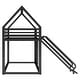 preview thumbnail 11 of 20, Twin over Twin Bunk Bed with Ladder and Slide, Black Metal Frame with High Guardrails, Playhouse Design for Fun and Safe Sleep
