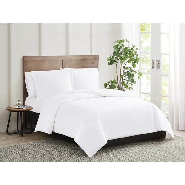 slide 2 of 11, Truly Calm Silver Cool Antimicrobial 3 Piece Duvet Cover Set White - Queen