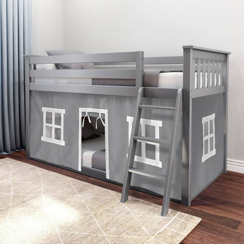 Max and Lily Twin over Twin Low Bunk with Curtains