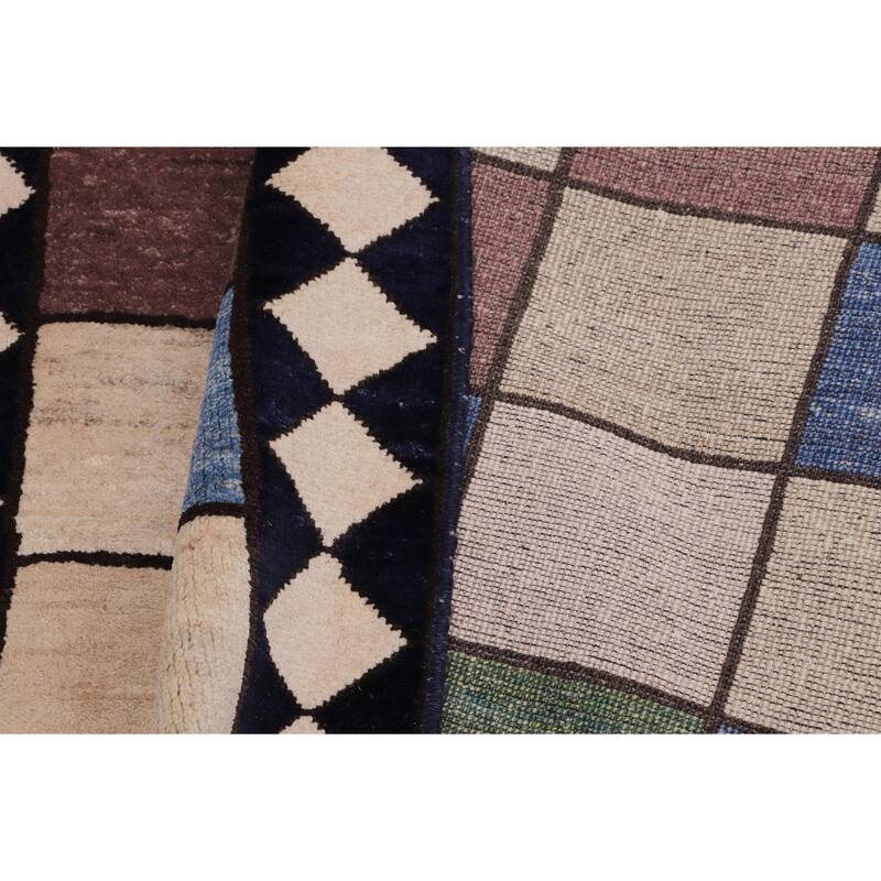 Chromatic Mosaic Gabbeh Hand Knotted Wool Rug