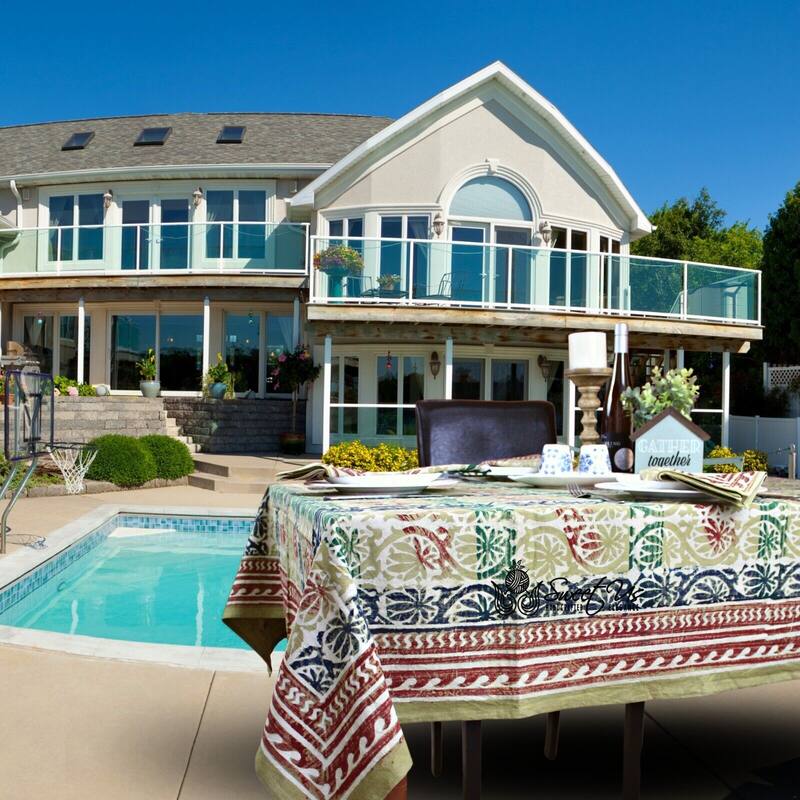 Cotton Sun-kissed Floral Tablecloth Collection