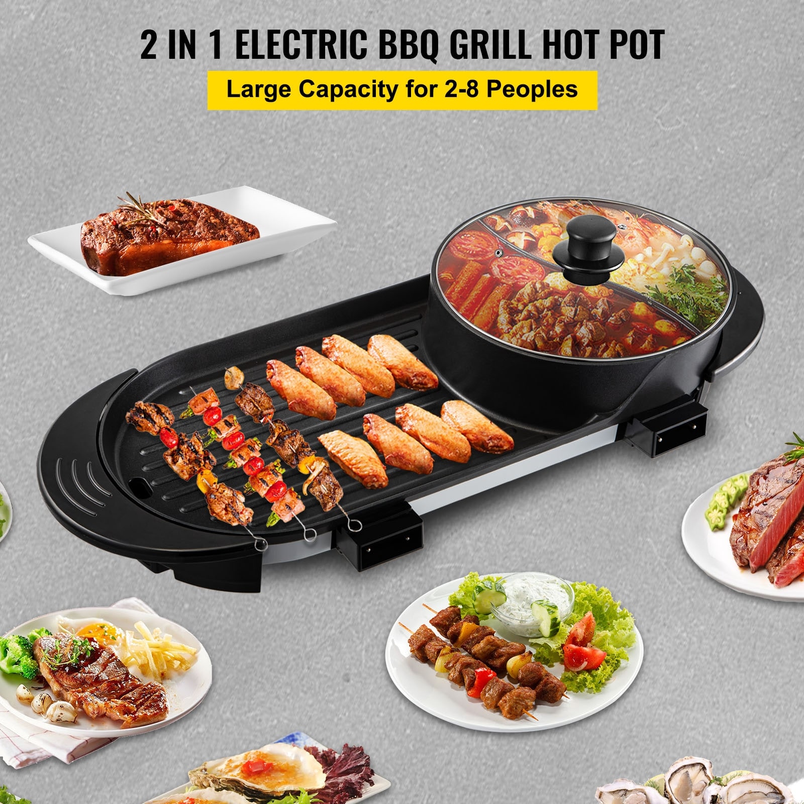 Smokeless Electric Grill with Interchangeable Griddle Surface - Nonstick  Multipurpose Indoor BBQ & Surface Grill As Seen on TV - AliExpress