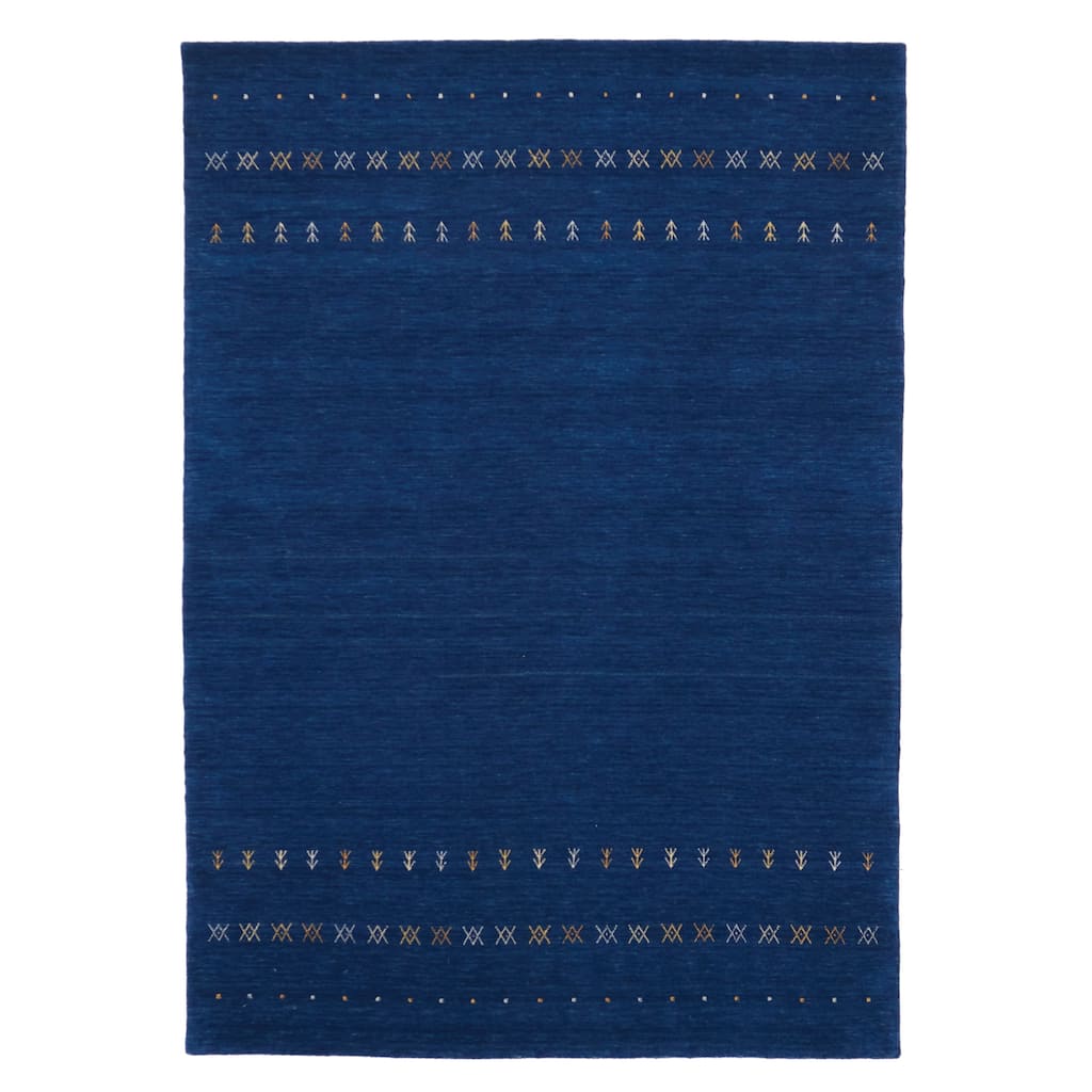 ECARPETGALLERY Hand Loomed Kashkuli Gabbeh Dark Blue Wool Rug - 5'5 x 7'8