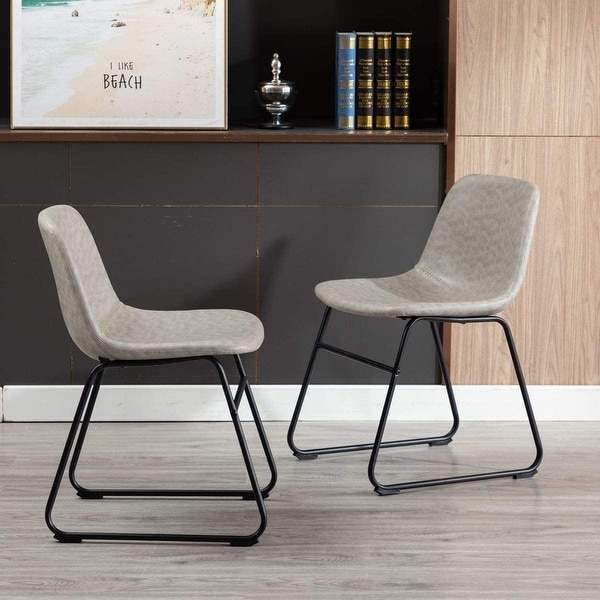 Metal frame 2025 leather dining chair