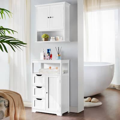 Yaheetech Bathroom Floor Cabinet Bedroom Cabinet Storage Organizer