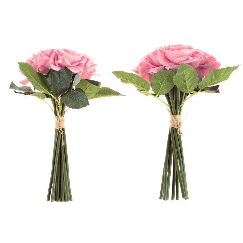 Pure Garden 18Pc Rose Artificial Flowers, Pink