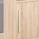 preview thumbnail 3 of 2, Sideboard Buffet Entry Cabinet with Sliding Doors, Metal Bar Handles, Faux Cherry Finish & Shelves, Easy Assembly, Natural Color