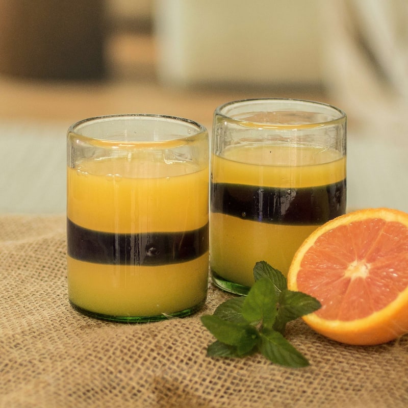 Novica Handmade Pacifico Handblown Juice Glasses (Pair)