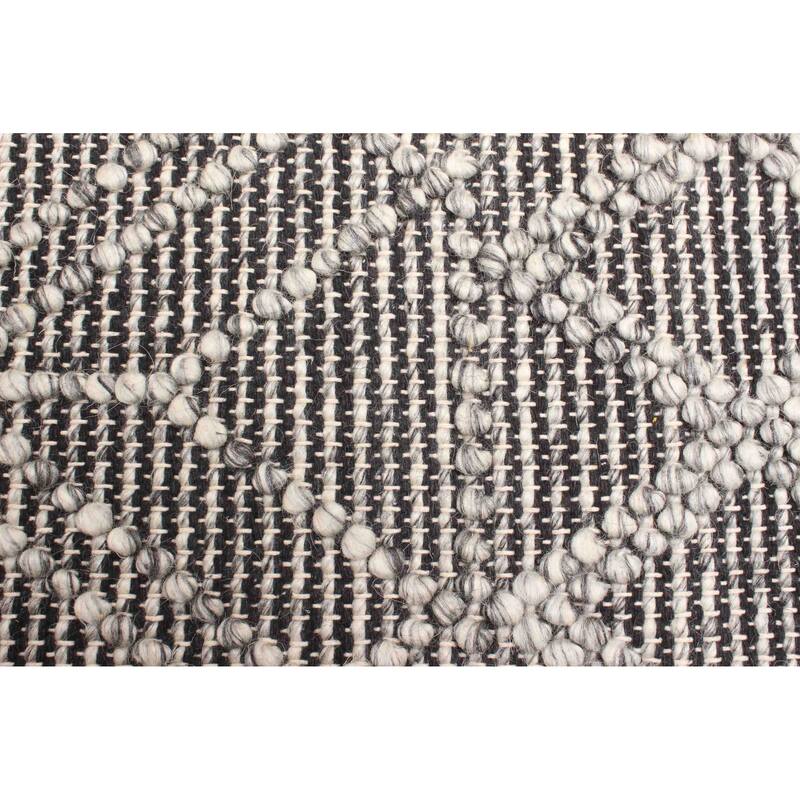 ECARPETGALLERY Braid weave Sienna Black Wool Rug - 5'0 x 7'8