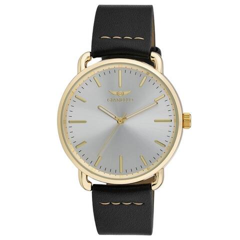 Gianello Men's 'East Side' Minimalistic Whipstitch Strap Watch -4 Colors Available