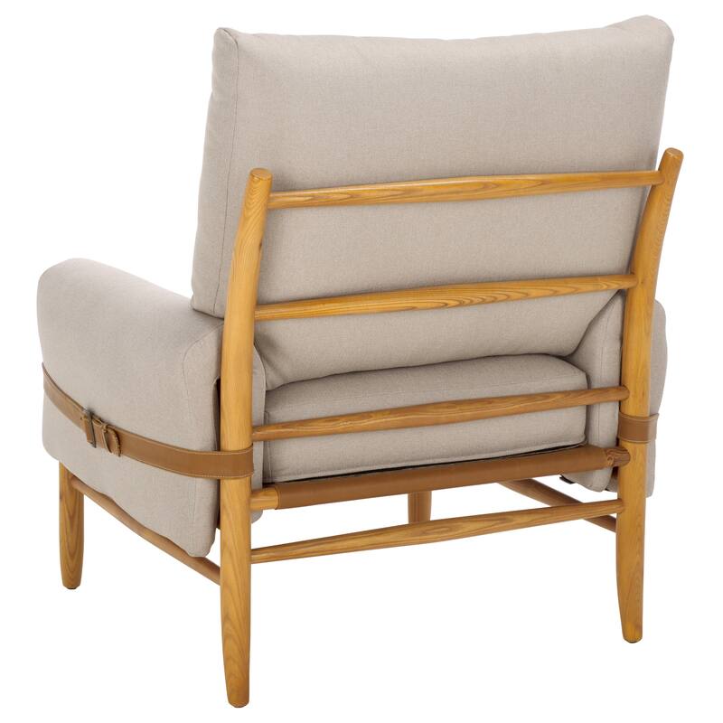 SAFAVIEH Clarice Caramel/Natural Mid Century Arm Chair - 35" W x 32" D x 38" H - 35"W x 32"D x 37"H