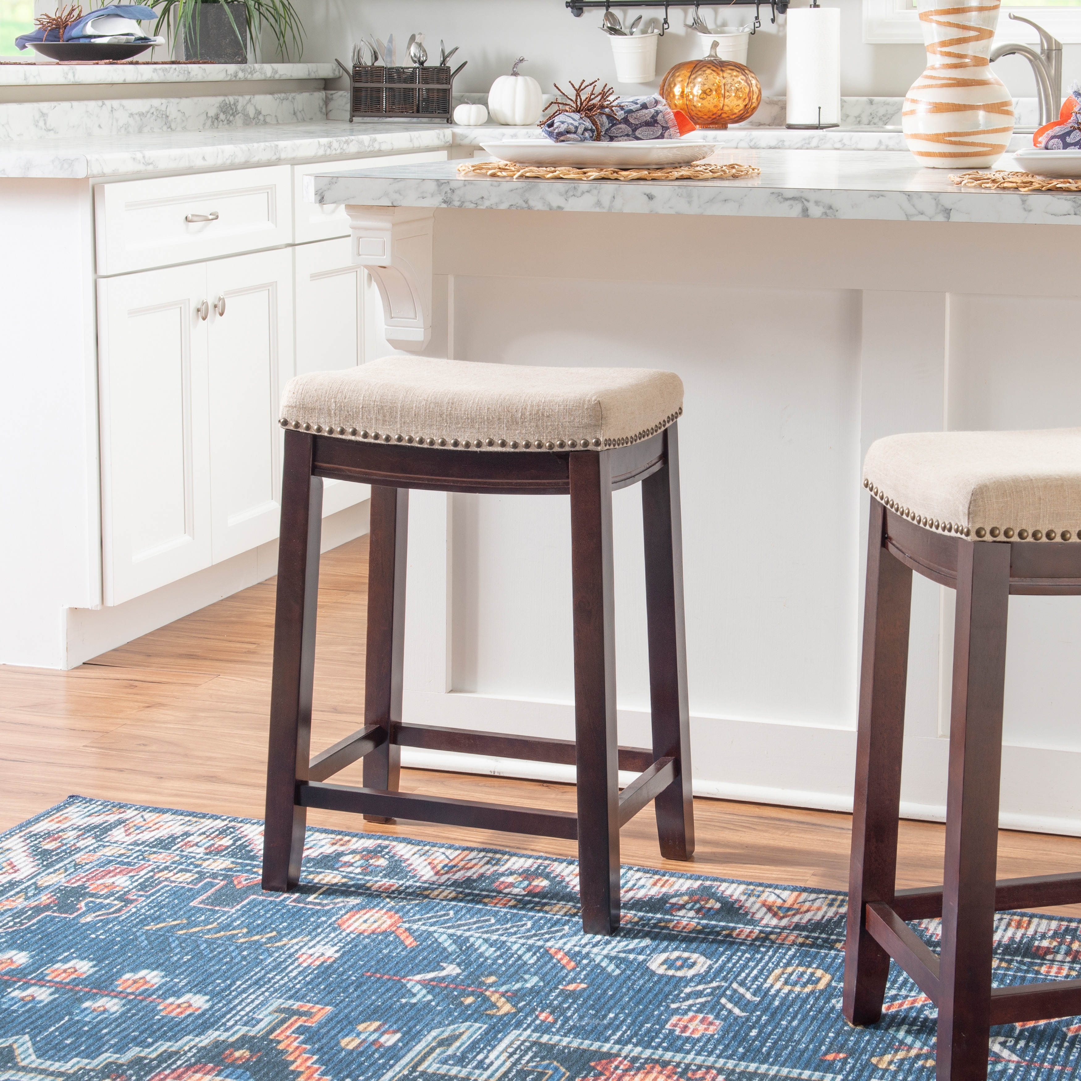 Copper Grove Willamette Linen Backless 26 in Counter Stool