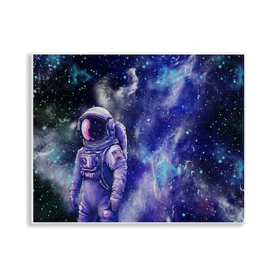 Stupell Astronaut with Blue Nebula Wall Plaque Art Design By Jesse Keith