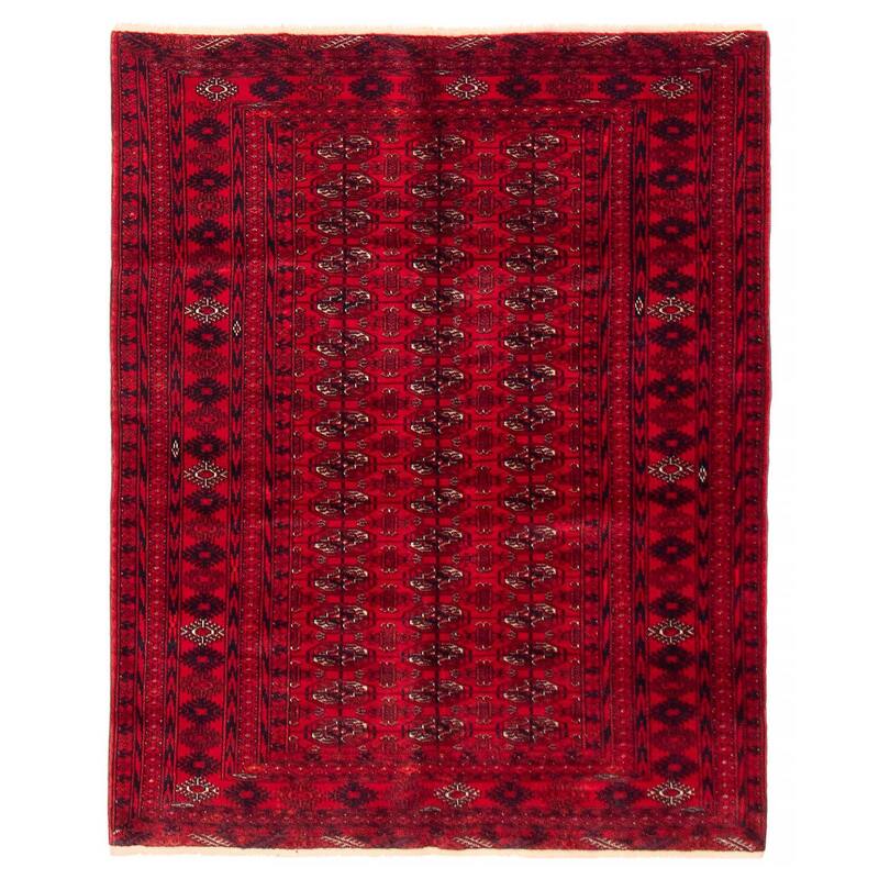 Teimani Red Rug 3'11" x 5'3" - 3'11 x 5'3 - Red - 3'11 x 5'3