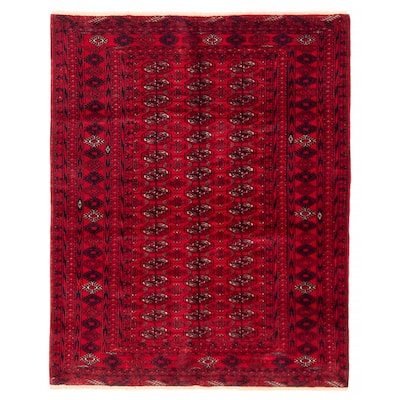 Teimani Red Rug 3'11" x 5'3" - 3'11 x 5'3