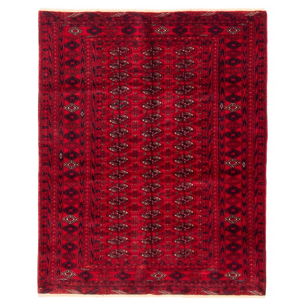 Teimani Red Rug 3'11" x 5'3" - 3'11 x 5'3