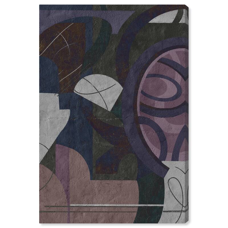 Wynwood Studio Canvas Abstract Inverse Paths Abstract Purple and Traditional Wall Art Canvas Print