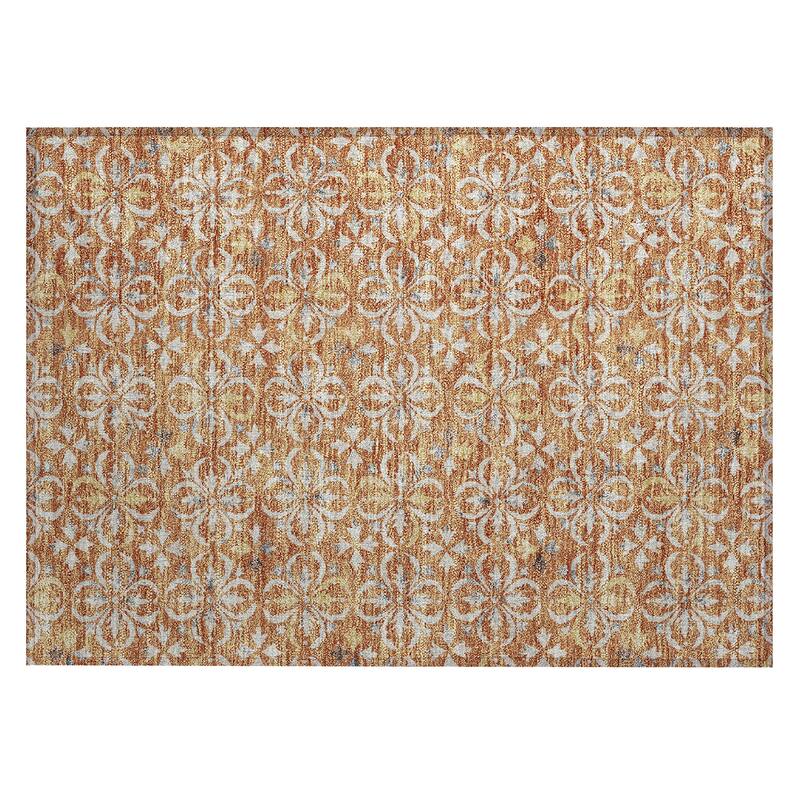 Machine Washable Indoor/ Outdoor Chantille Traditional Medallion Rug