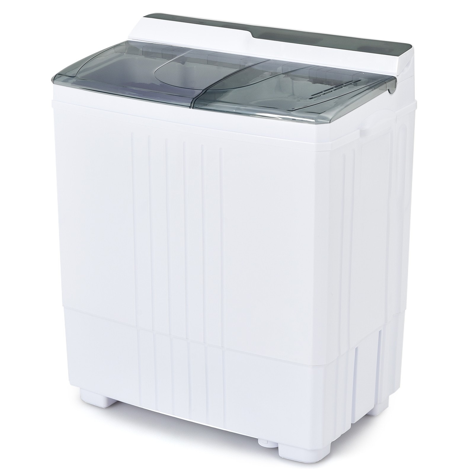 COSTWAY Portable Washing Machine, Twin Tub 26 Lbs Capacity, 18 Lbs Washer  and 8 Lbs Spinner, Compact Washer with Control Knobs, Timer Function, Drain