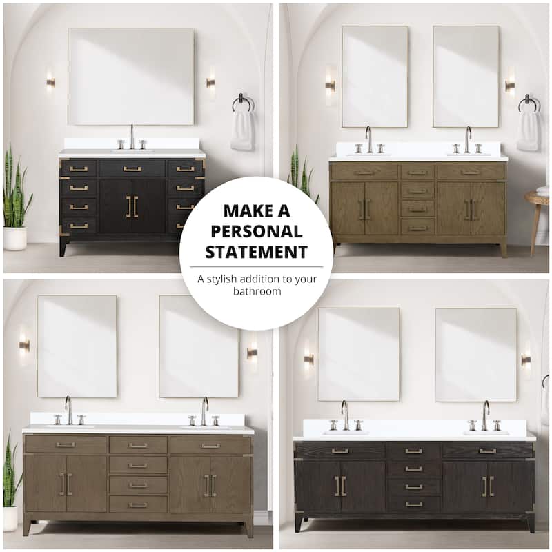 Laurel 48 in W x 22 in D Black Oak Single Bath Vanity and Cultured Marble Top - Grey Oak