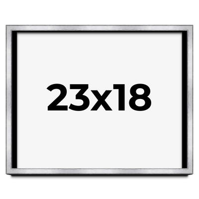 23x18 Shadow Box Frame Silver | 1.375 Inches Deep Real Wood