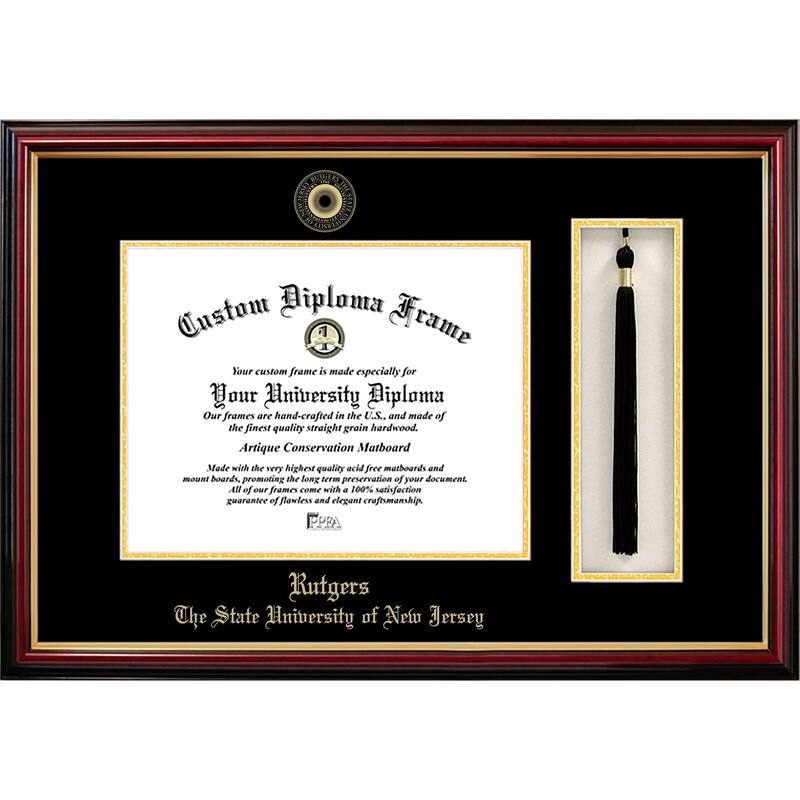 Rutgers University, The State University of New Jersey, 11w x 8.5h Tassel Box and Diploma Frame