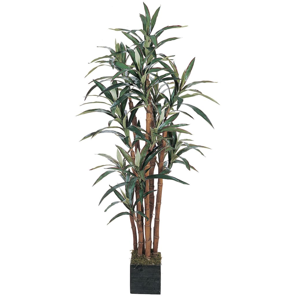 Farmhouse Silk Tree - 5ft Artificial Tree with Wood Trunks & Pot - Rustic Home Decor - 5ft.