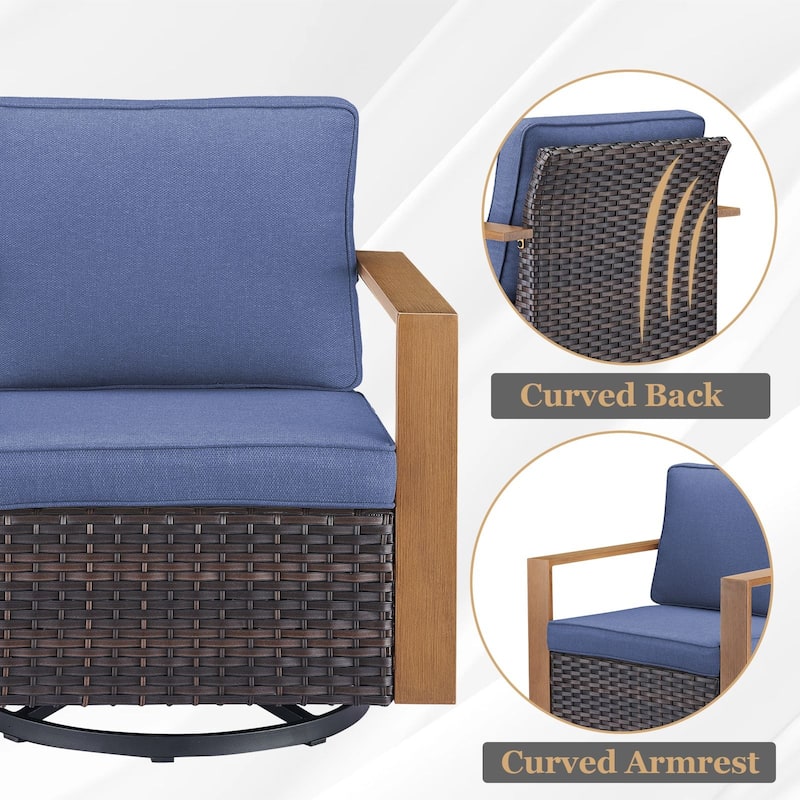 Gymojoy Patio Swivel Glider Chairs Set of 4