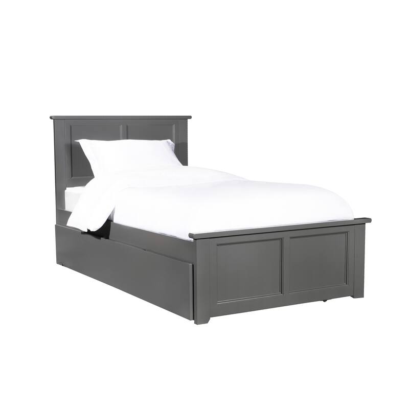 Luxury Platform Bed with Trundle - Twin Size, Matching Footboard, Cozy Bedroom Furniture