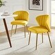 preview thumbnail 36 of 88, Barbara Contemporary Upholstered Side Chair with Small Base Set of 2 by HULALA HOME YELLOW