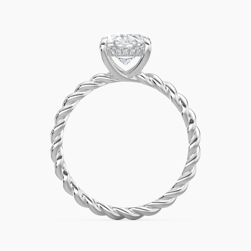 Auriya 14k Gold Lab Grown Oval Diamond Twisted Hidden Halo Engagement Ring 1.00 to 5.00 ct. tw. (F-G, VS)