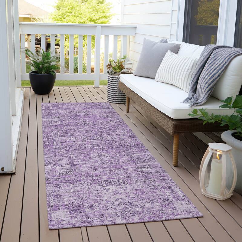 Machine Washable Indoor/ Outdoor Chantille Vintage Traditional Rug