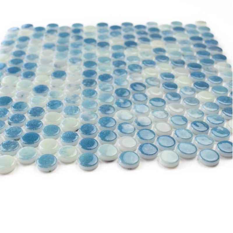 Eterna Penny 12x12 Glass Round Mosaic Tile - Floor, Wall, Backsplash
