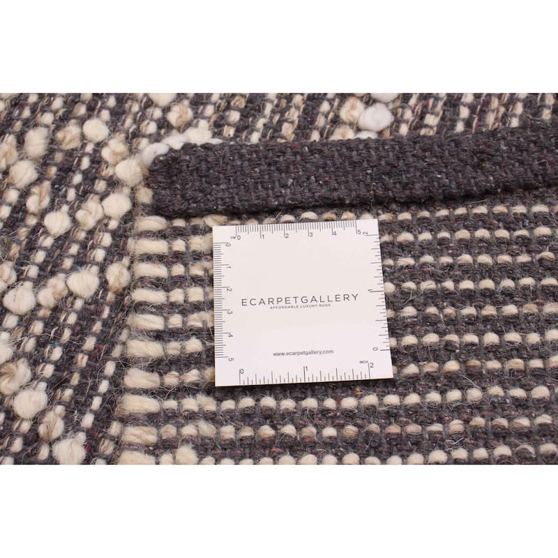 ECARPETGALLERY Braid weave Sienna Grey Wool Rug - 4'0 x 6'0