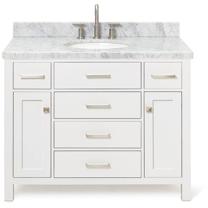 Ariel H043SCWOVO Bristol 43" Free Standing Single Oval Basin Vanity - White - Colored
