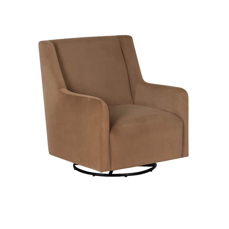 Dolly White Sherpa or Brown Velvet Swivel Rocker Accent Chair