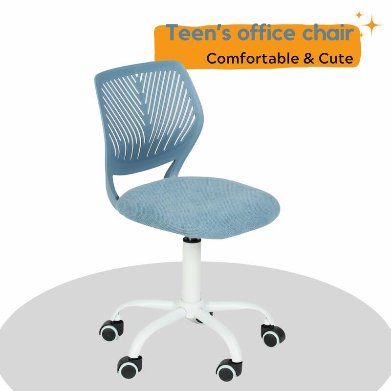 HomyLin Armless Swivel Kids Desk Chair with Mesh Padded Seating