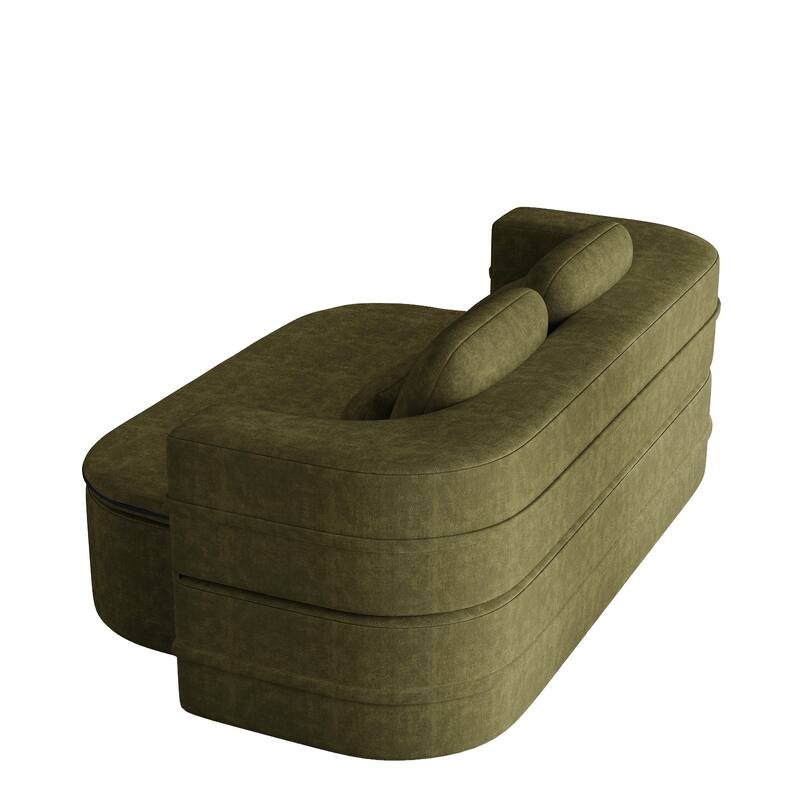 GDFStudio - Willoughby Chenille Foldable Sleeper Sofa Bed with Multi Functional Blanket