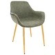 preview thumbnail 14 of 25, LeisureMod Markley Modern Leather Dining Armchair With Gold Metal Legs Olive Green